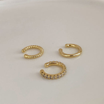 Boucles d'oreilles ear cuff géométriques 3 pièces