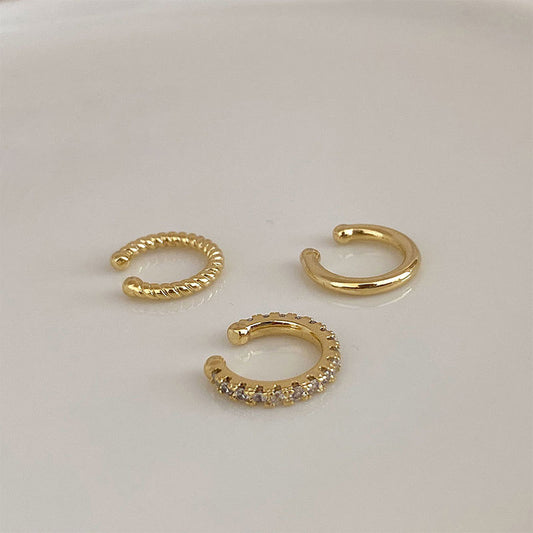 Boucles d'oreilles ear cuff géométriques 3 pièces