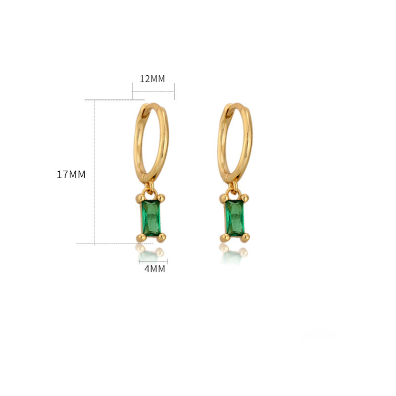 Boucles d'oreilles élégantes en zircone carrée