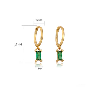Boucles d'oreilles élégantes en zircone carrée