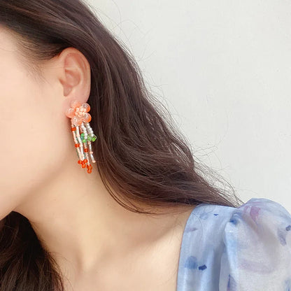 Boucles d'oreilles perles florales