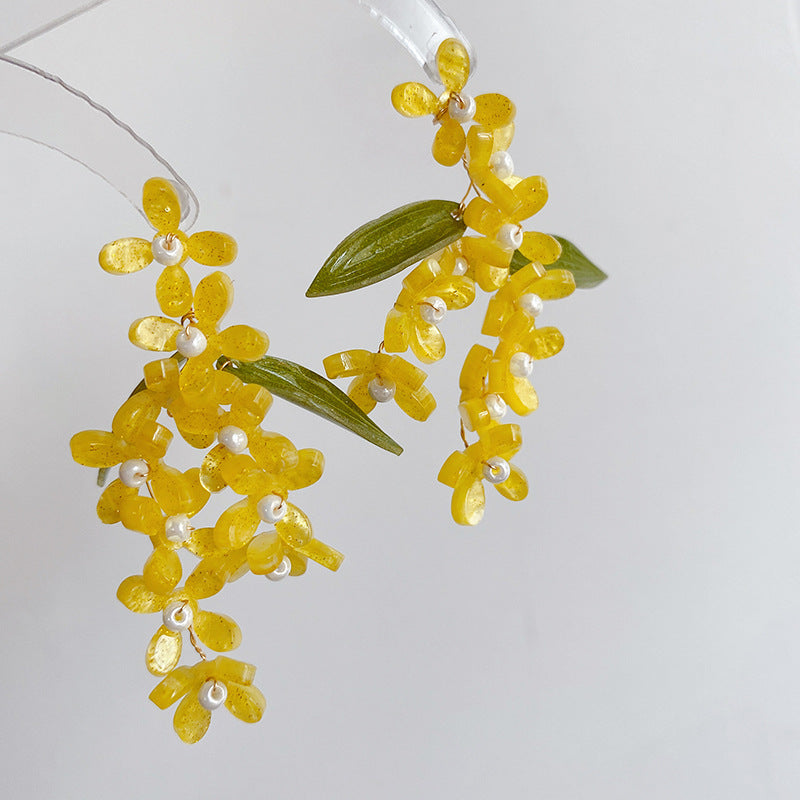 Boucles d'oreilles perles florales