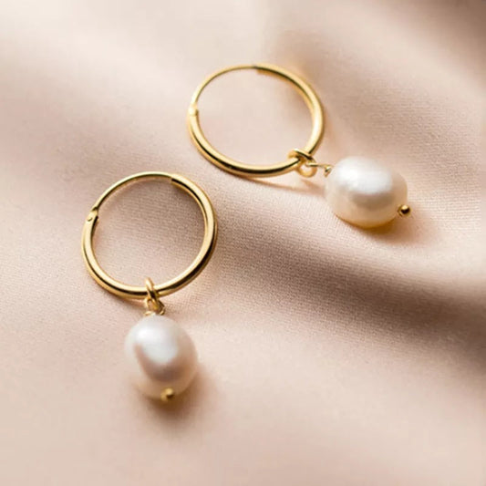 Créoles perles baroques plaqué or – Léa