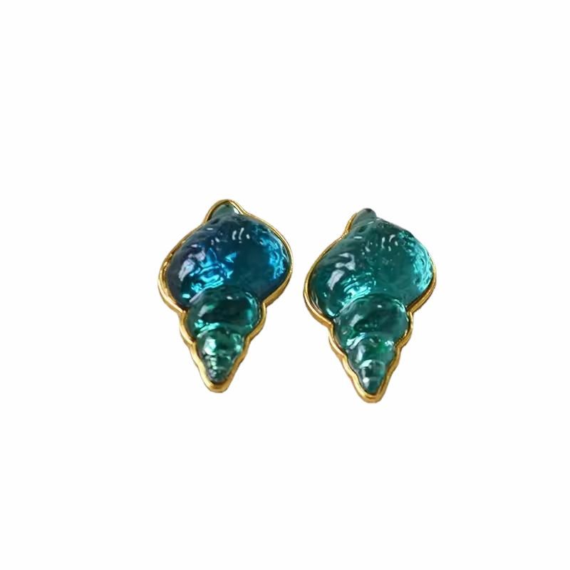 Boucles d'oreilles Coquillage Bleu Océan