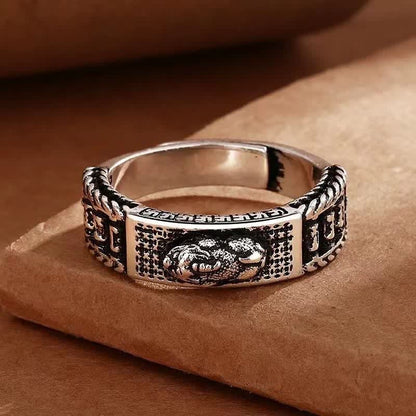 Bague argent gravée relief doré – Léo