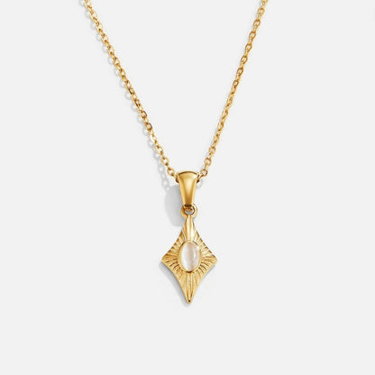 Collier pendentif losange or opale – Lila