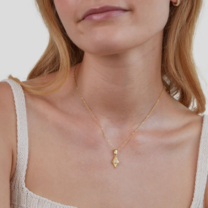 Collier pendentif losange or opale – Lila