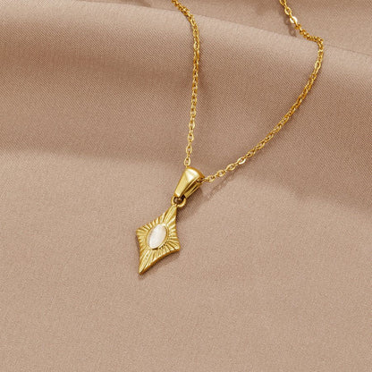 Collier pendentif losange or opale – Lila