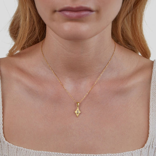 Collier pendentif losange or opale – Lila