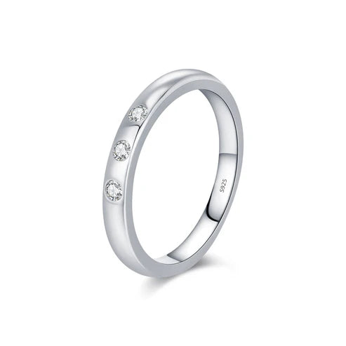 Bague fine argent pierres rondes – Léo