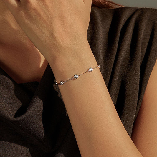 Bracelet argent pierres transparentes – Lise