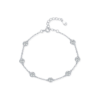 Bracelet argent pierres transparentes – Lise
