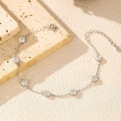 Bracelet argent pierres transparentes – Lise