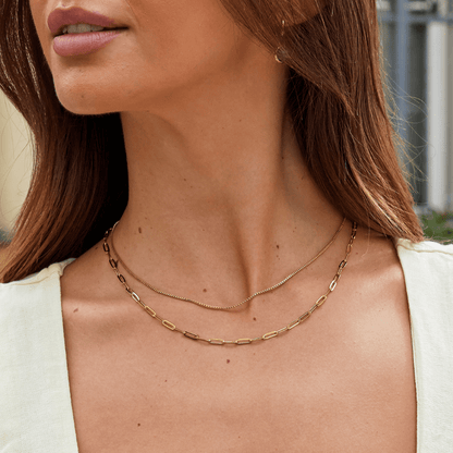 Colliers duo mailles fines plaqué or – Lise
