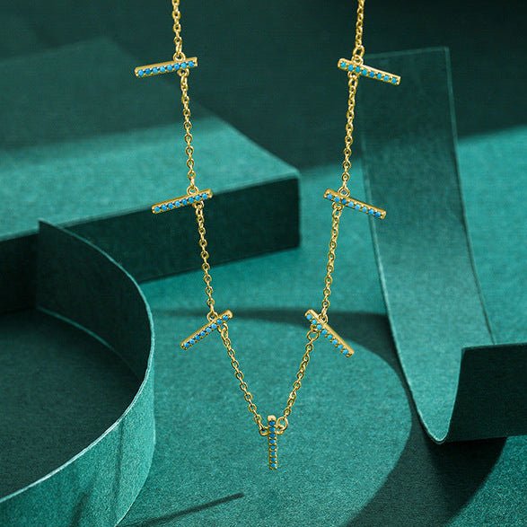 Collier ras-du-cou argent pendentifs turquoise – Lila