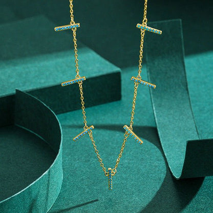 Collier ras-du-cou argent pendentifs turquoise – Lila