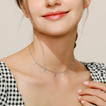 Collier ras-du-cou argent pendentifs turquoise – Lila