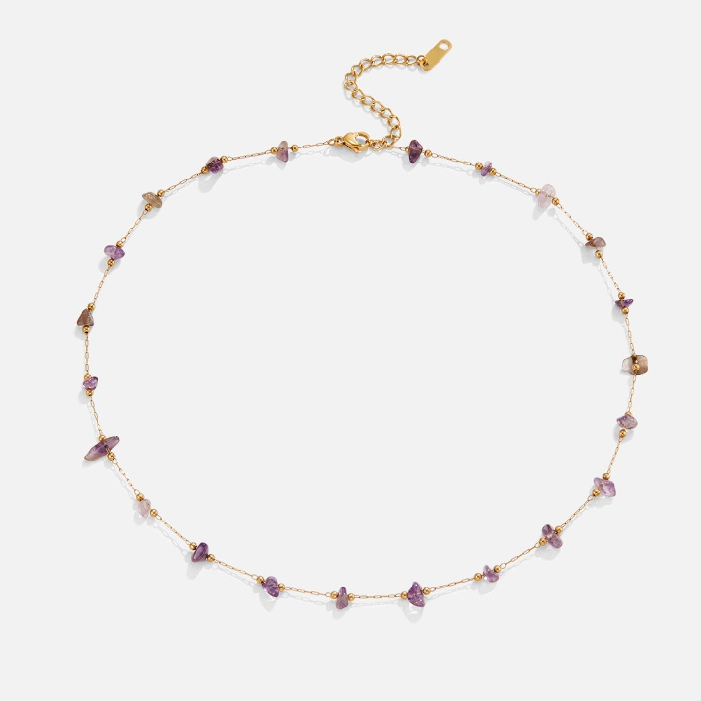 Collier perles améthyste chaîne fine plaqué or – Lila