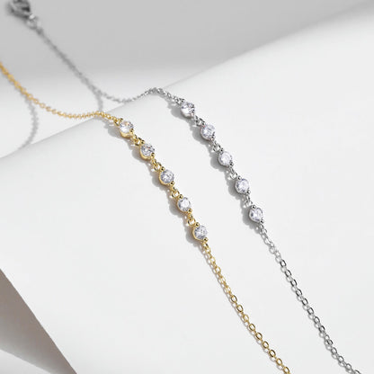 Bracelet chaîne fine pierres transparentes argent – Lila