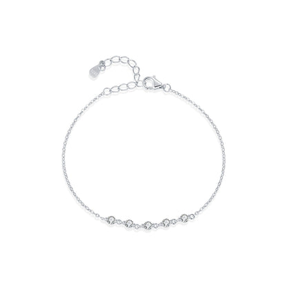 Bracelet chaîne fine pierres transparentes argent – Lila