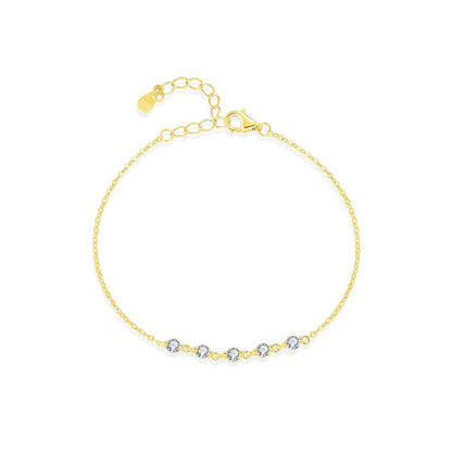 Bracelet chaîne fine pierres transparentes argent – Lila