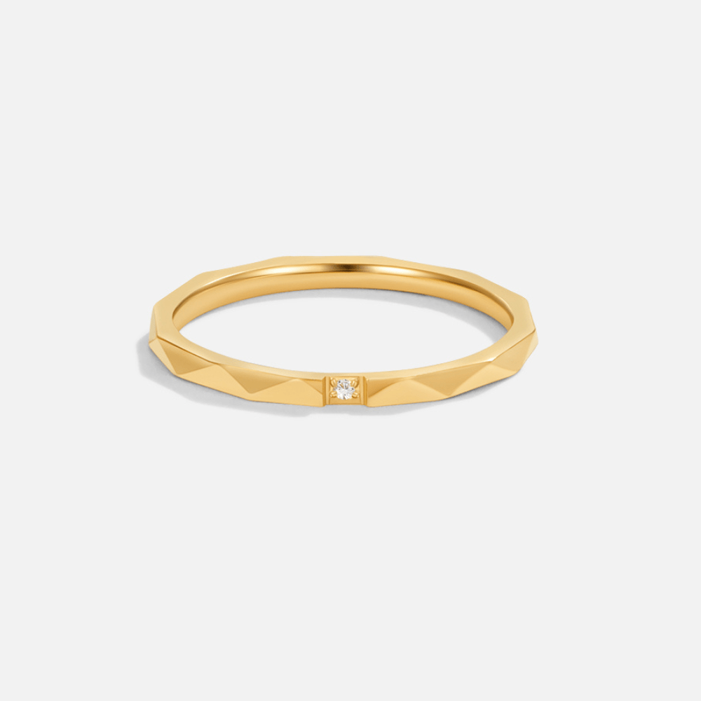 Bague fine empilable Or texturée – Lise