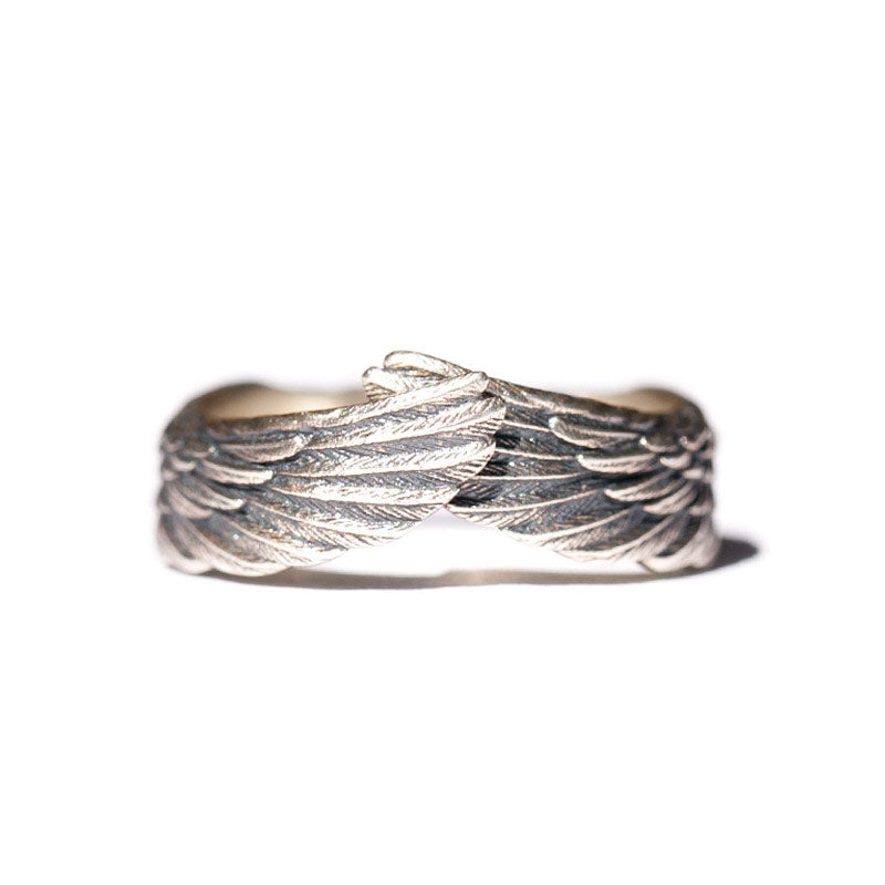 Bague argent plumes entrelacées – Léo