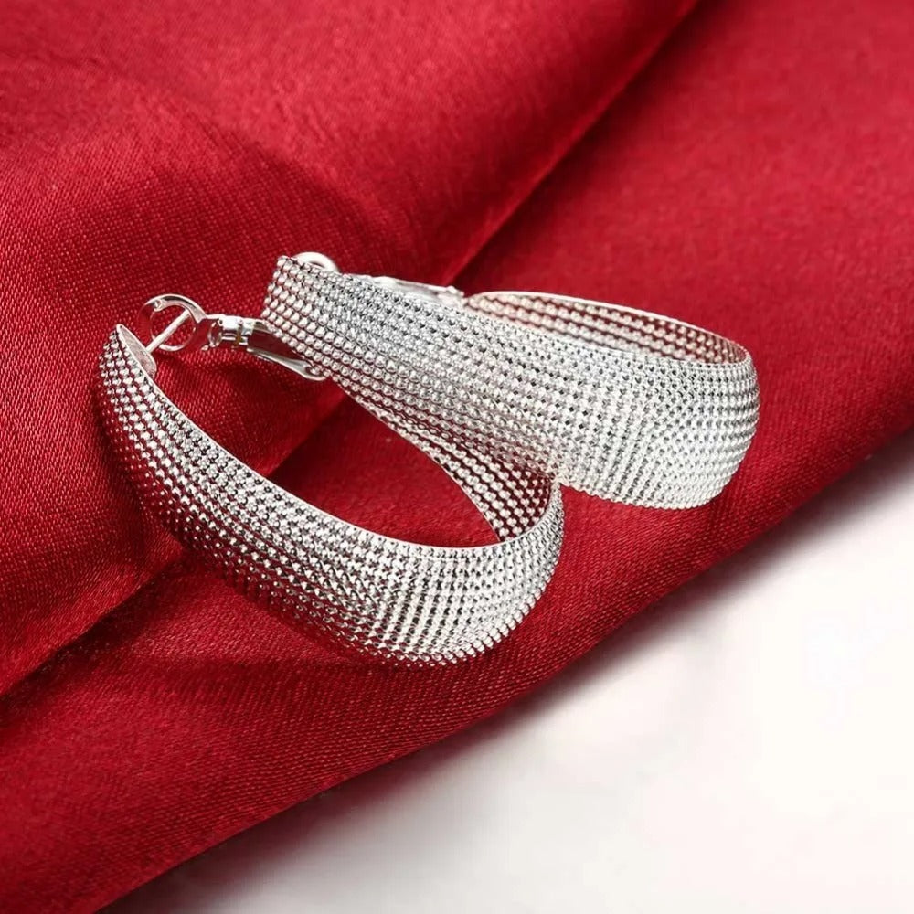 Boucles d'oreilles argentées