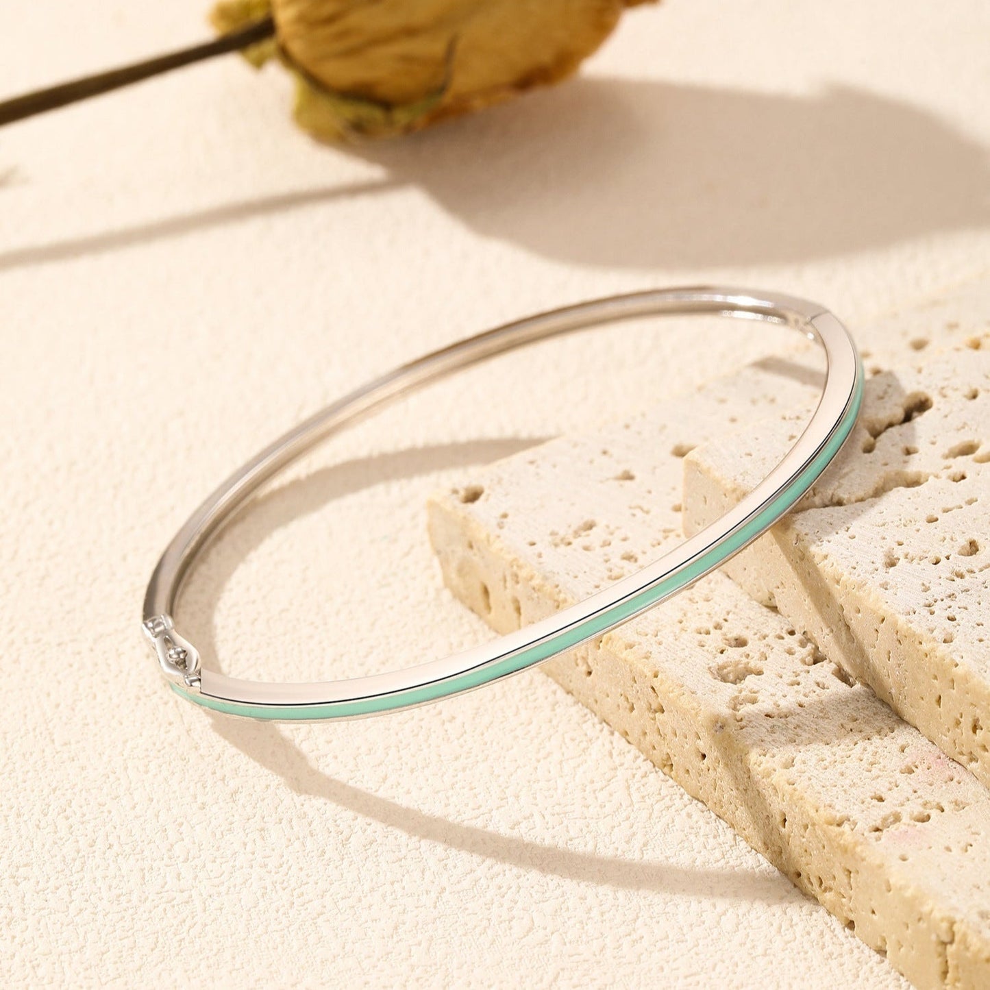 Bracelet fin argent turquoise – Léo