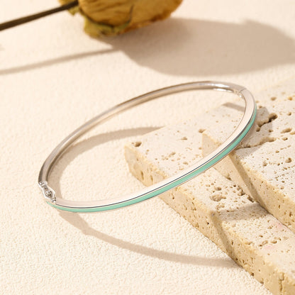 Bracelet fin argent turquoise – Léo