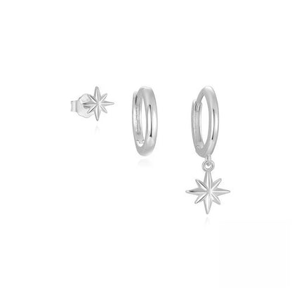 Set de Boucles d’Oreilles Pendantes Étoiles Dorées