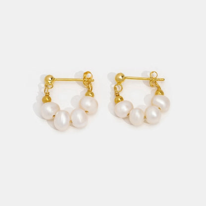 Créoles perles blanches plaqué or – Céline