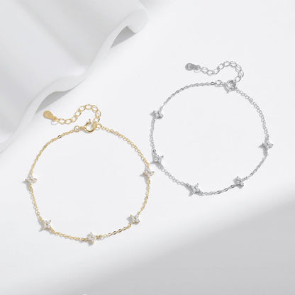 Bracelet argent pierres fines espacées – Léo