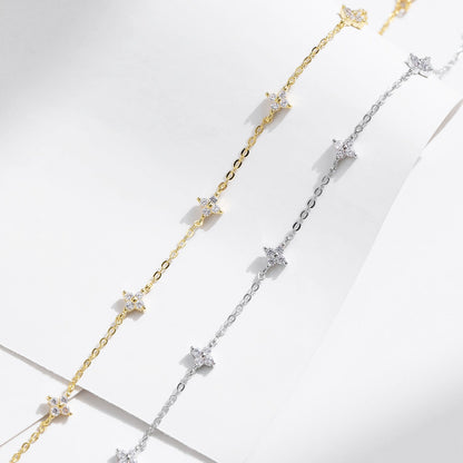 Bracelet argent pierres fines espacées – Léo