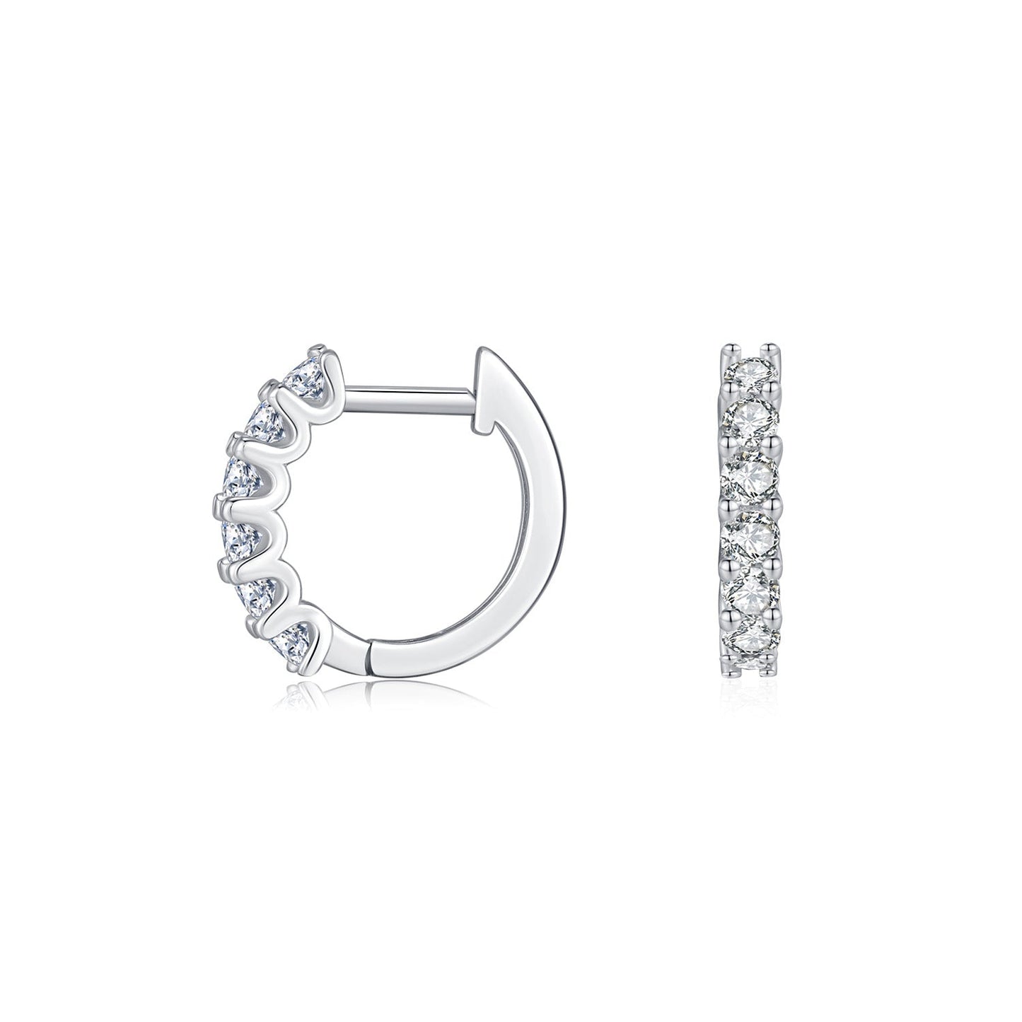 Créoles argent incrustées cristaux – Clara
