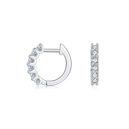 Créoles argent incrustées cristaux – Clara