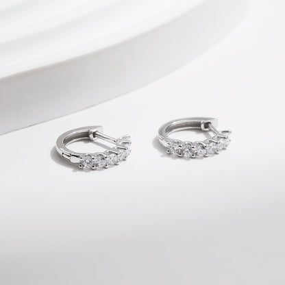 Créoles fines argent pierres claires – Clara