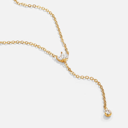 Collier pendentif goutte or cristal – Léa