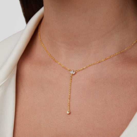 Collier pendentif goutte or cristal – Léa