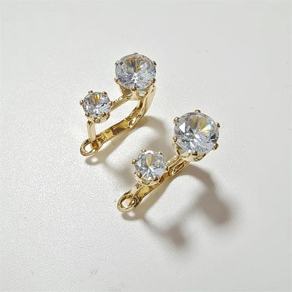 Boucles d'Oreilles Vintage en Or et Zircon