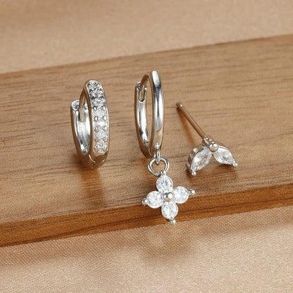 Set de boucles d’oreilles luxe pour femme avec cristaux