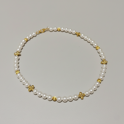 Collier de perles à trèfle à quatre feuilles