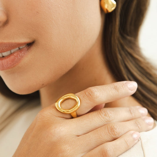 Bague ajourée arrondie Or – Léo