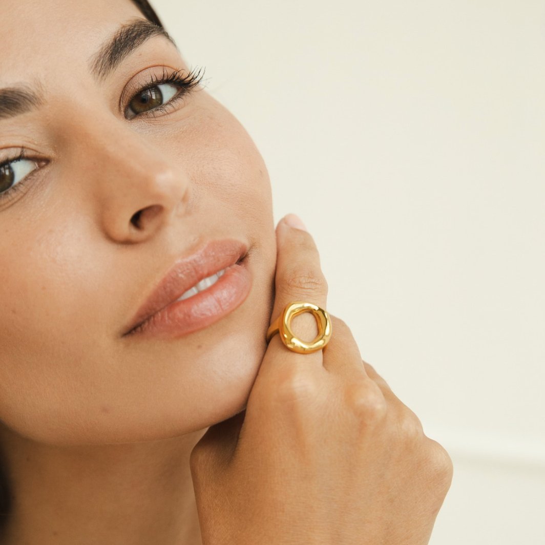 Bague ajourée arrondie Or – Léo