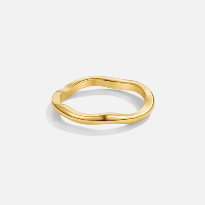 Bague ondulée minimaliste Or – Léo