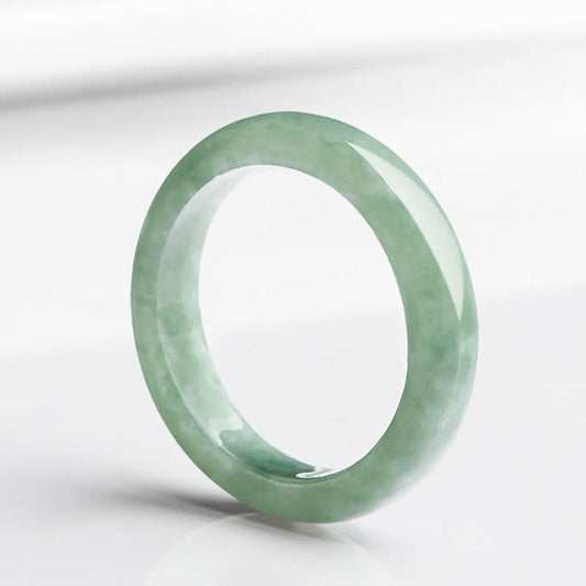 Bague jade naturel lisse vert pâle – Léo