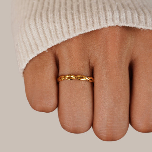 Bague tressée élégante Or – Léo