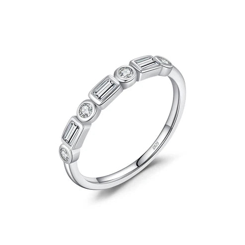 Bague argent cristaux carrés – Lila