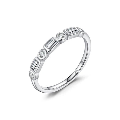 Bague argent cristaux carrés – Lila
