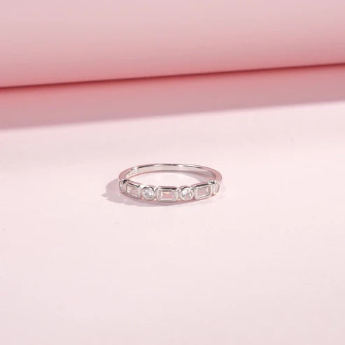 Bague argent cristaux carrés – Lila